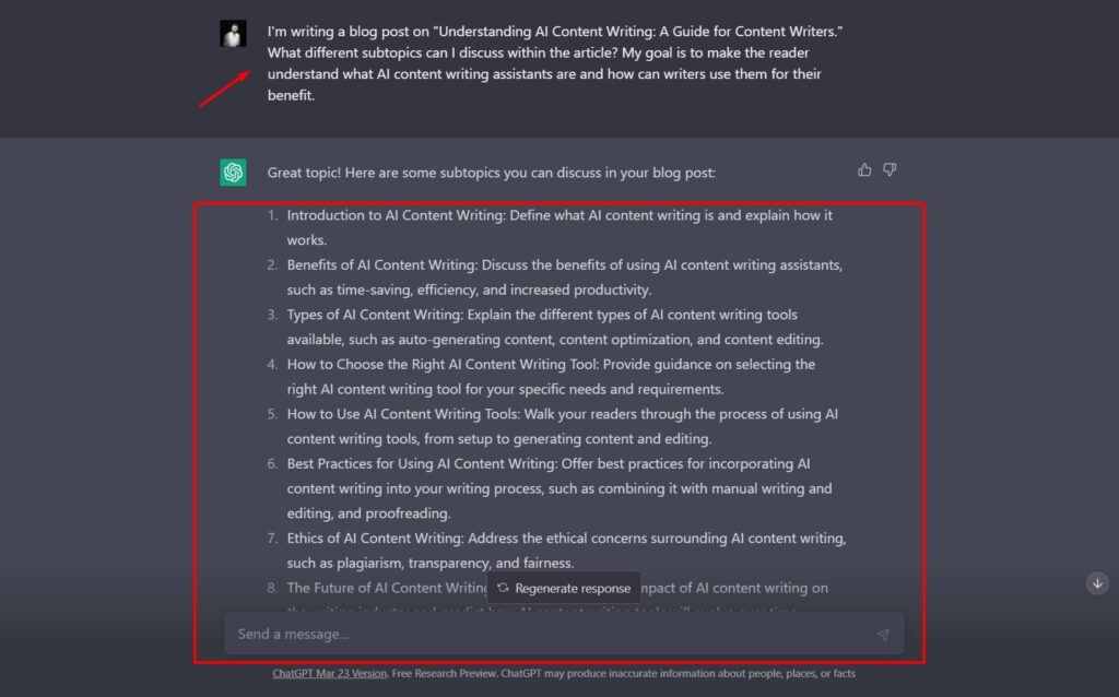 Write content with ChatGPT